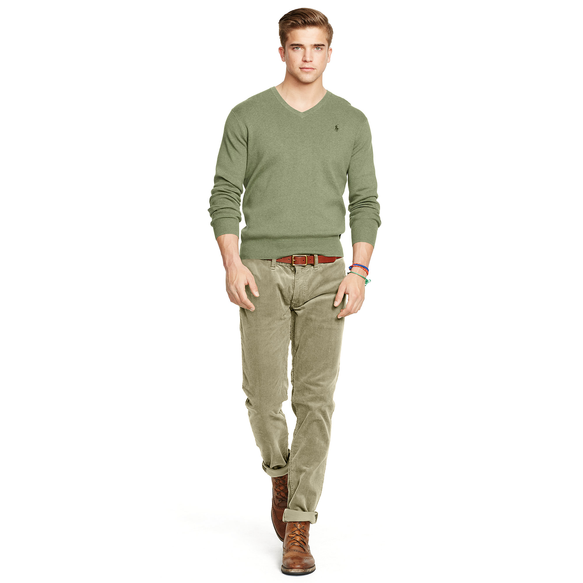 Polo Ralph Lauren Stretch Slim-fit Corduroy Pant in Green for Men - Lyst